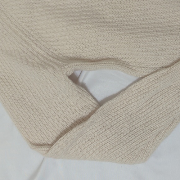 Madewell Lyle Ribbed Henley Sweater, Color Cream Size XXS - Picture 7 of 14